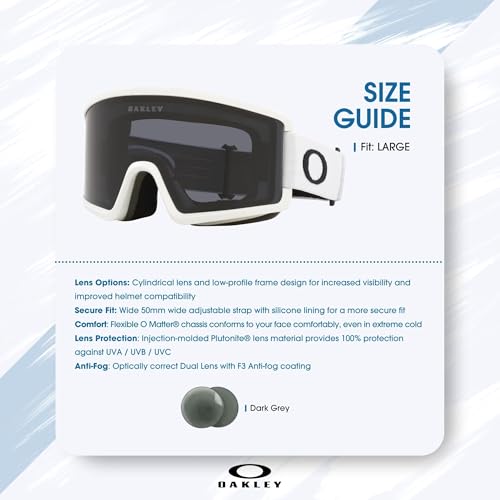 Image of Oakley Target Line MEDIUM /LARGE Ski Goggles for Men for Women | In White, Posideon & Celeste. Bonus kit: cleaning spray, cloth, screwdriver & mirror.