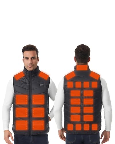 Monave Chaleco Calefactable Hombre Mujer Para pescar motocicletas, acampar y esquiar (excluyendo baterías)