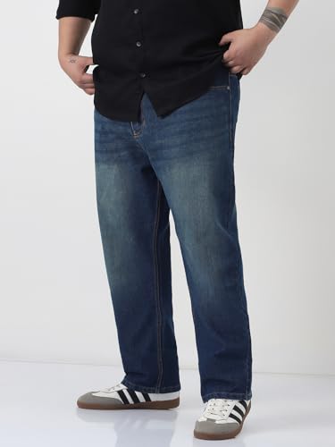 Image of Urbano Plus Men's Straight Fit Heavy Washed Jeans Stretchable