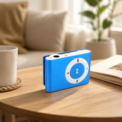Image of BIGASUO Portable Mini Metal Clip MP3 Player Sport Music Player with SD /TF Card Slot (Random Color Memory Card Not Included, Light Blue