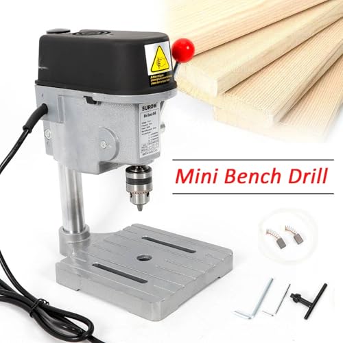 Mini taladro de sobremesa de 340 W, diámetro máximo de perforación de 10 mm, 3 velocidades ajustables, ideal para joyeros, carpinteros, mecánicos, aficionados