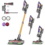 KIPMAX Akku Staubsauger 50000Pa/550W/70Min,1.5L Staubsauger Kabellos mit Display,Anti-Tangle-Bürste,7-Schicht-Filtra & 2 Duftplatten,Selbststehend Akkustaubsauger für Teppiche/Tierhaar/Hartböden