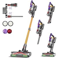 KIPMAX Akku Staubsauger 50000Pa/550W/70Min,1.5L Staubsauger Kabellos mit Display,Anti-Tangle-Bürste,7-Schicht-Filtra & 2 Duftplatten,Selbststehend Akkustaubsauger für Teppiche/Tierhaar/Hartböden