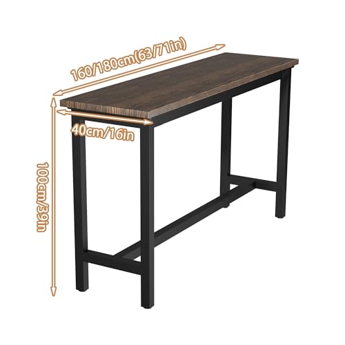 Mesa de pub alta resistente con patas de metal para comedor 3