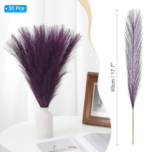 Pampa artificial pequeña morada de 45cm para jarrón y decoración interior 3