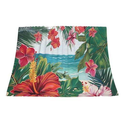 Couverture d'été hawaïenne en flanelle 203x152 cm pour lit