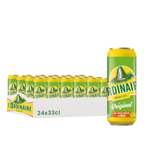 Boisson Gazeuse L'Ordinaire Original à l'Anis | Pack de 24 Canettes de 33cl