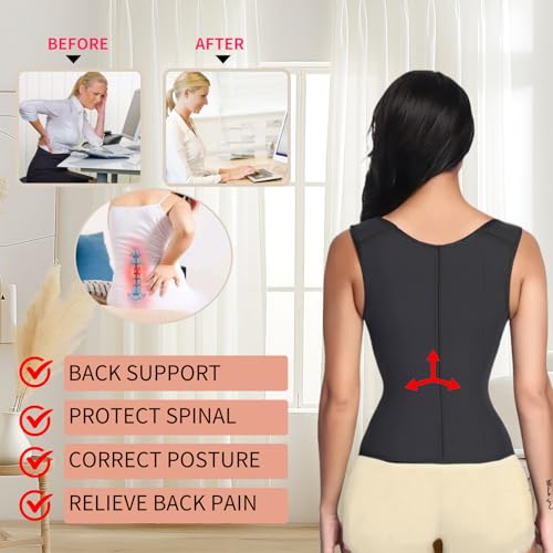 Waist Trainer for Women Tummy Control Sports,Workout Waist Cincher Corset Adjustable Shoulder Strap with Zipper Hook2