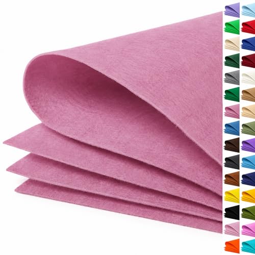 Image of Dusty Pink Large Felt Fabric 36 inch x 36 inch (1 Square Yard), 1mm Stiff Felt Sheet, Nonwoven Fabric for Crafts, DIY Projects, Art, Sewing, Lining & Decorations