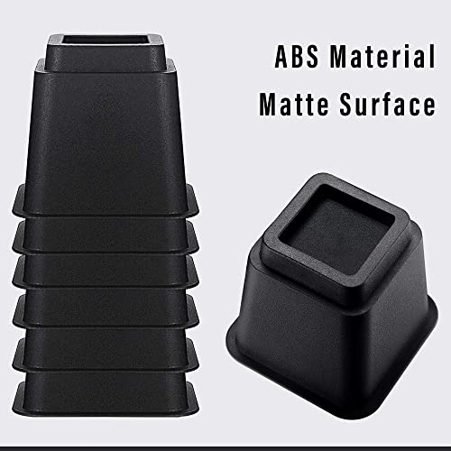 Montihold Bed Furniture Risers 5 Inch, Heavy Duty Bed Lifts In Heights Of 5 Inch, Supports Up To 3300 Lbs, Furniture Risers For Bed, Couch, Desk, Sofa, Chair, Table Legs Extenders (Set Of 6, Black) #TOP5