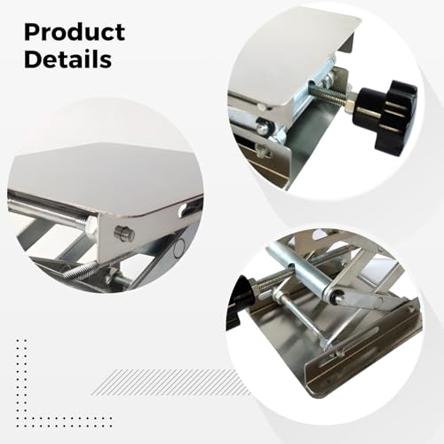 YOFAPA Edelstahl-Labortisch mit Hebevorrichtung, Edelstahl-Laborhebevorrichtung, manuell Verstellbarer Labor-Scherenhubtisch, Hubbereich 1,8 bis 5,9 Zoll, Plattform 4 x 4 Zoll, für den Laborgebrauch