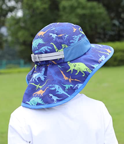 Image of icolor Kids Sun Hat UPF50+ Sun Protection Bucket Hat Toddler Summer Beach Play Hats with Neck Flap for Girl Boy Ages 3~10