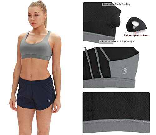 Image of icyzone Women's Padded Strappy Workout Running Sports Bras Medium Impact
