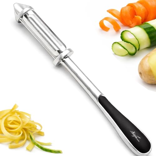 Image of Signamio Julienne Peeler for Salad 3 in 1 Multi Blade Salad Peeler and Julian Peeler for Salad for Fast Vegetable Ribbons and Thin Slices for Healthy Meal Prep