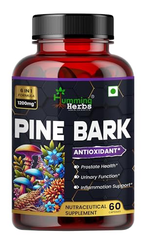 Humming Herbs Pine Bark Extract Capsules 1200mg - Potent Antioxidant for Pros...