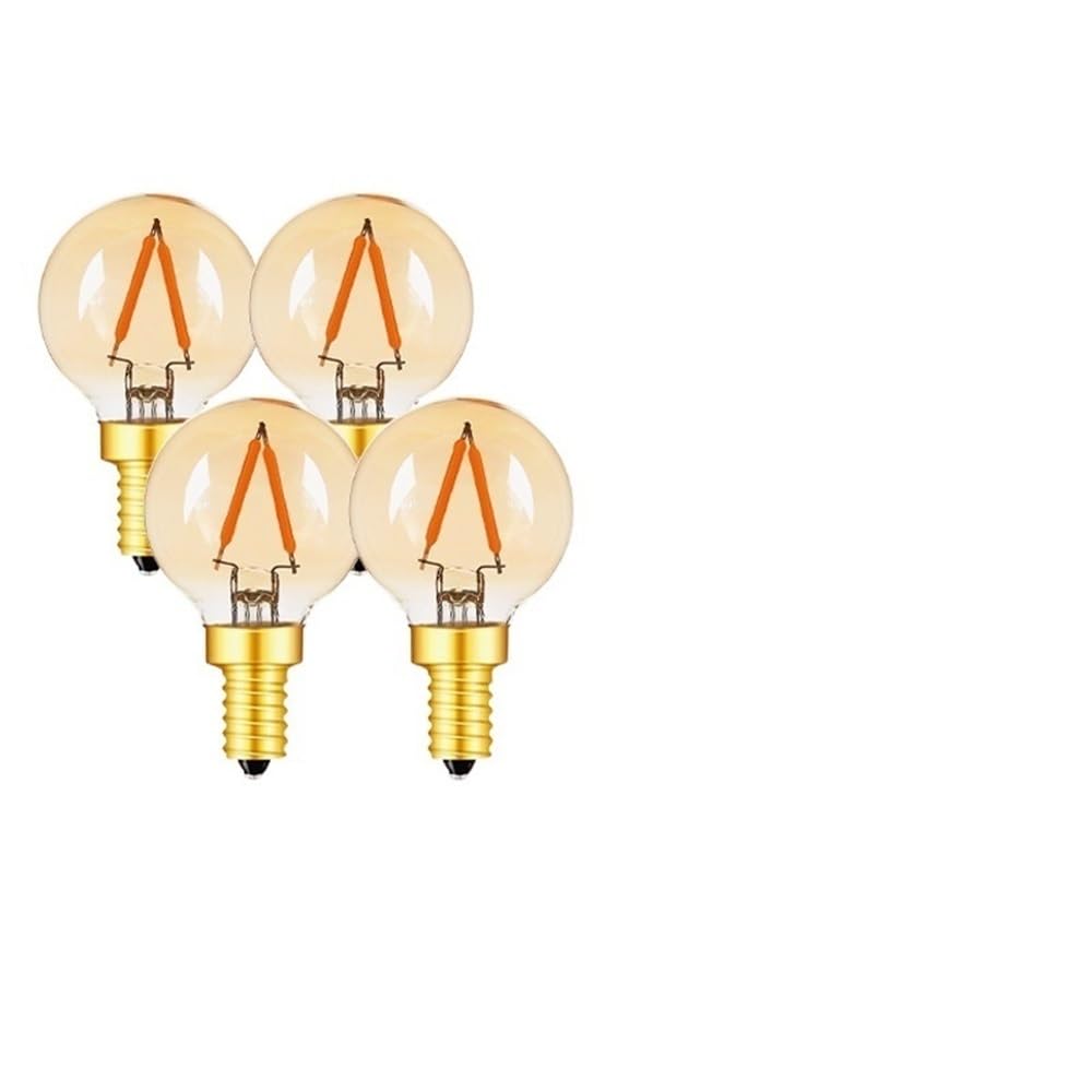 HHF Iluminación del hogar, Paquete de 5, lámpara de filamento LED Vintage E12/E14 1W AC220V G40 Bombilla LED lámpara de Noche Colgante Fuente de luz(E14-220V)