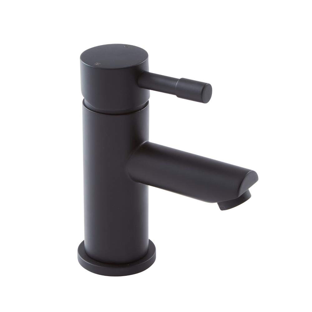 Milano Black Nero Mono Bathroom Basin Mixer Tap Lever Handle
