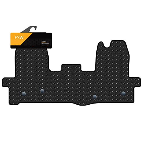 FSW - Tailored Mats - Fits Ford Transit Mk8 2016-On - 1 Piece Front Mat - Black Trimming - 3mm Heavy Duty Rubber - Anti Slip Van Floor Mat Anti Slip Backing - 1Pc Rubber Floor Mat