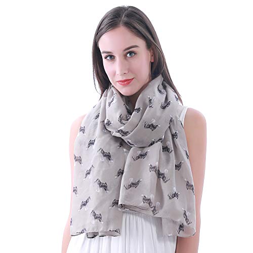 Miniature Schnauzer Dog Print Women's Scarf Shawl Wrap Lightweight