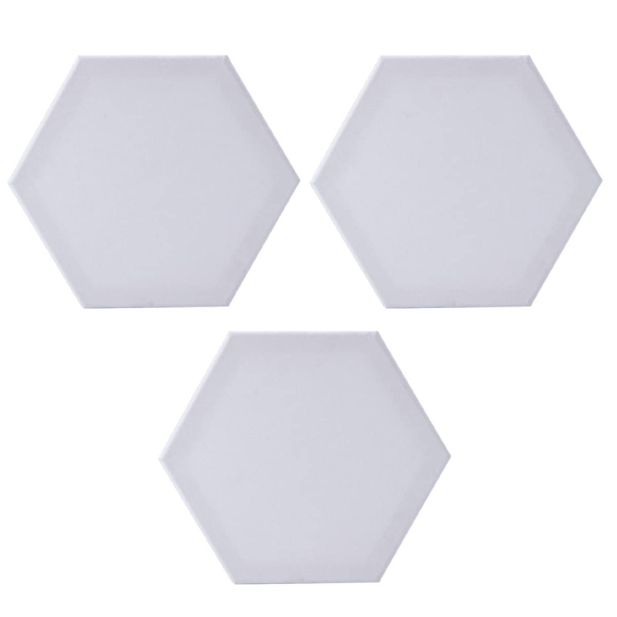 Veemoon 3 Tableros Hexagonales de Algodón y Estables para Pintura al Óleo, Lienzos Blancos Fáciles de Transportar para Dibujo Artístico y Bricolaje