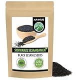 Alpi Nature Schwarzer Sesam 125g, Sesam schwarz, Sesamkörner schwarz...