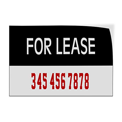 Custom Door Decals Vinyl Stickers Multiple Sizes for Lease Phone Number Black Red Business Leasing Office Outdoor Luggage & Bumper Stickers for Cars Black 60X40Inches 1 Sticker