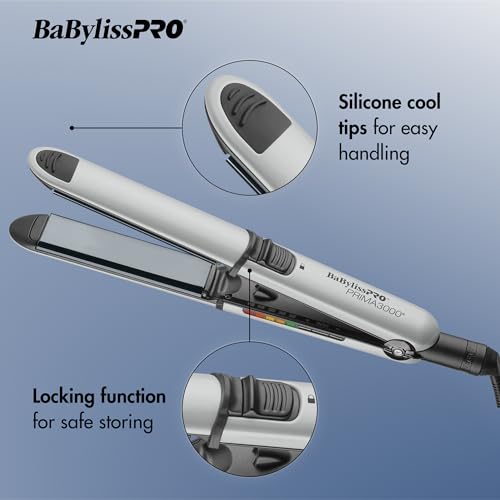 Image of BaBylissPRO Nano Titanium Prima Ionic Hair Straightener - Professional Flat Iron & Curling Iron in One for Stylists, Pro Styling Hair Tool