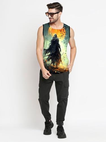 Image of BLACKSMITH Midnight Slayer Printed Sleeeveless Sando Tank top Gym & Street wear for Men