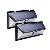 Lamake 超超明るい 4400mAh大容量バッテリー内蔵 センサーライト ABS ソーラー充電 三つ照明モード 明暗センサー 取付簡単 2pack（8W*2個）