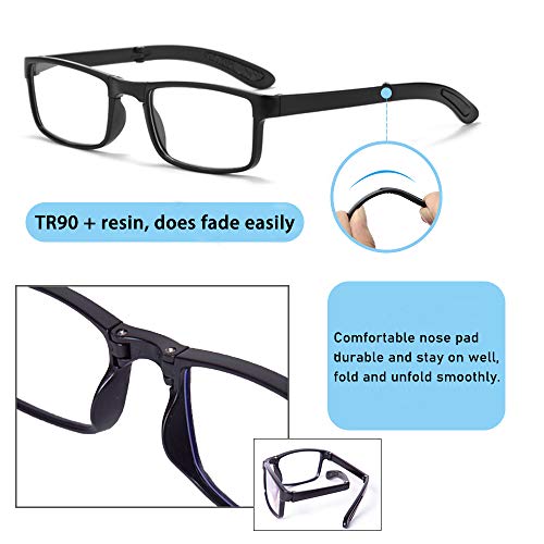 LUFF 4 PCS óculos de leitura dobráveis anti-azul mais fáceis de transportar para homens e mulheres(1