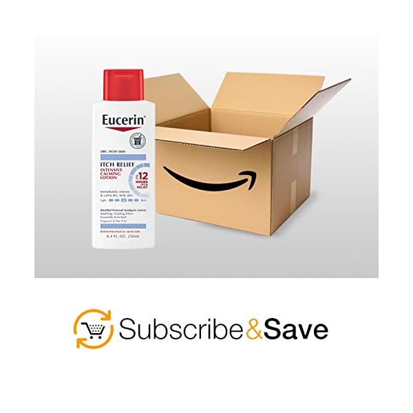 Eucerin Itch Relief Intensive Calming Body Lotion for Dry Itchy Skin, Unscented Lotion with Cooling Menthol and Ceramides, 8.4 Fl Oz Bottle