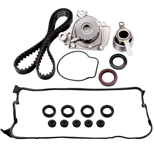 Timing Belt Kit including timing Belt water pump with gasket tensioner bearing etc,OCPTY Compatible for 1996 1997 1998 1999 2000 Honda Civic/1996 1997 Honda Civic del Sol