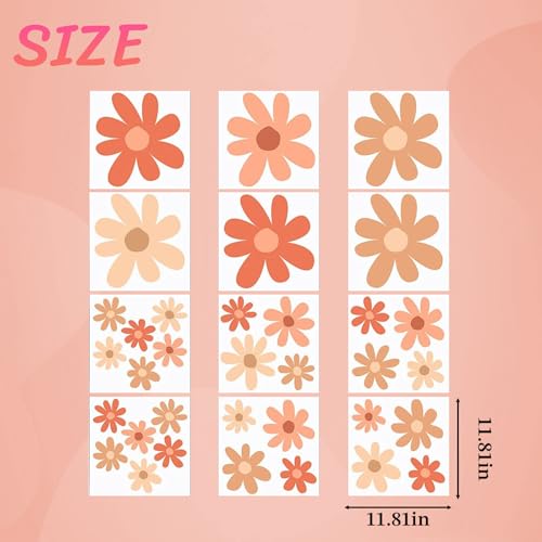12 piezas grandes de vinilos decorativos florales para pared miniatura 2