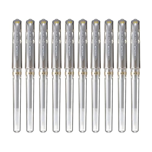 Uni Bolígrafos Gel Signo UM-153 Plata Set 10