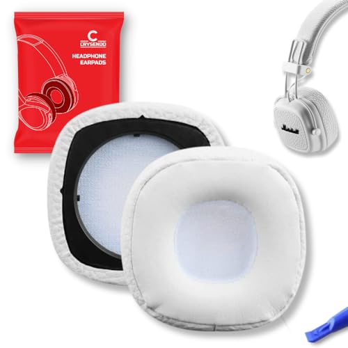 Image of Crysendo Headphone Cushion for Marshall Major III Headphone | Soft Ear Cushion Cover Replacement Earpads | Protein Leather & Memory Foam Cushion (White)