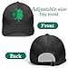St. Patrick's Day Trucker Hat, Green Embroidered Shamrock Clover Baseball Cap, Fashion Adjustable Snapback Hat for Women Men, Irish Festival Headwear Black