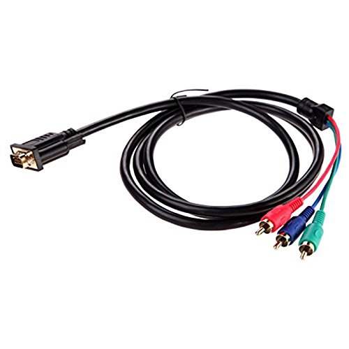 �V����1.5m 5Ft VGA to TV 3 RCA�R���|�[�l���gAV�A�_�v�^�[�P�[�u��for PC Laptop