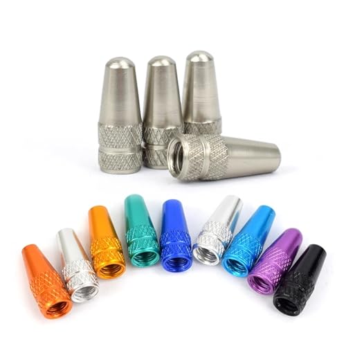 Tapas para válvula de neumático de bicicleta de aleación de aluminio 4/8 pcs para MTB y carretera (tamaño: 4 pcs titanio) miniatura 6