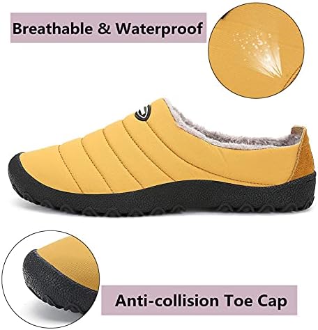 SMajong Winter Heren Slippers Warm Womens Waterdichte Slip op Schoenen Bont Gevoerd Thuis Schoenen Slippers