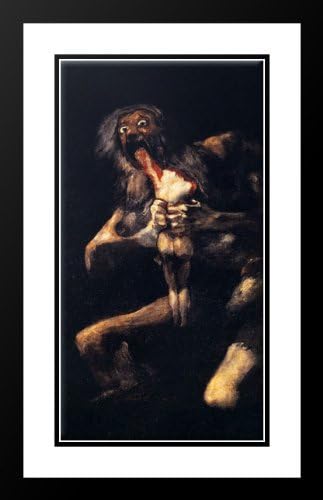Saturn Devouring His Sons 20x23 Framed and Double Matted Art Print by Goya, Francisco de