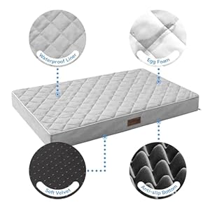 SunStyle-Home-Orthopedic-Dog-Beds-for-Large-Dogs-Large-Dog-Bed-with-Egg-Crate-Foam-Support-Non-Slip-Bottom-Removable-Washable-Cover-Mattress-Pet-Mat-BedLight-Grey - Cucciolini Doodles   SunStyle-Home-Orthopedic-Dog-Beds-for-Large-Dogs-Large-Dog-Bed-with-Egg-Crate-Foam-Support-Non-Slip-Bottom-Removable-Washable-Cover-Mattress-Pet-Mat-BedLight-Grey