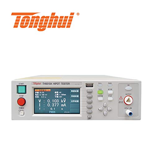 TH9310 AC/DC Hipot Tester ACV 0-5000V,DCV 0-6000V; ACI 0-10 mA, DCI 0-5 mA; Insulation Resistance: 1Mohm-9999Mohm