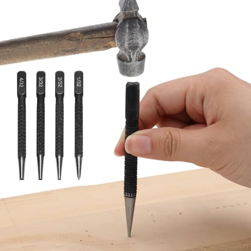 4pcs Nail Punch Set, Portable Non Slip Centre Punch Prevent Drill Bit from Slipping - Image 2