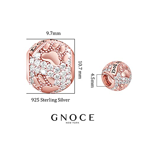 Image of GNOCE Pet Dog Bowl Bead Charm For Women, S925 Sterling Silver Bead Charm NecklaceBracelet for Her, Jewelry Gift