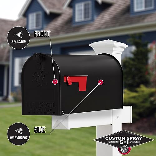 Image of Rust-Oleum Stops Rust Custom 5-in-1 Spray Paint, Semi-Gloss Black | Rust Preventive Protective Enamel, Multi Surface (Metal, Wood and More), Adjustable Dial for Better Control, Fast Dry, 6 Pack