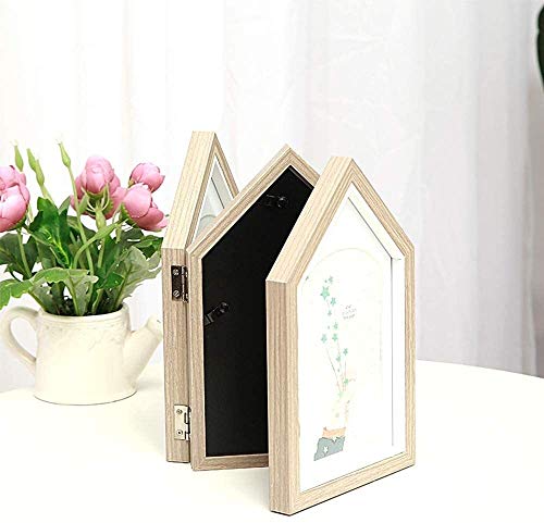 Photo Frame 3 Faltbildrahmen, 4x6 klappbare faltete dreifache Fotorahmen mit Glasabdeckung, Steht vertikal auf dem… – Bild 5