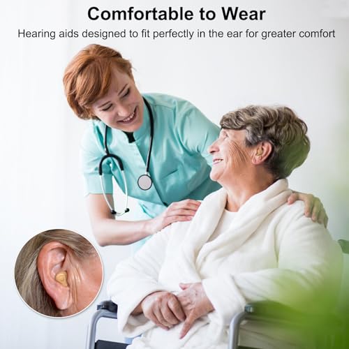 Rechargeable Hearing Aids for Seniors,OTC Hearing Aids 16-Channel Digitalwith Tinnitus Relief Noise Reduction & Portable Charging Case,Hearing Amplifiers for Adults Hearing Loss (WHITE)