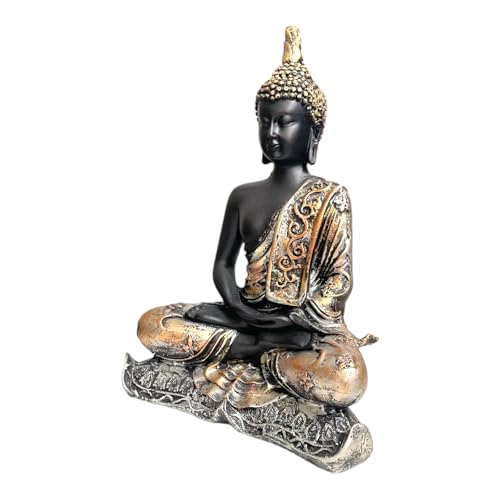 Image of Buddha Statue for Home Decor, Garden and Gifting, Made of Resin, Premium Luxury Decoration Showpiece, Vastu Feng Shui for Good Luck, Happiness (Antique 23 CM)