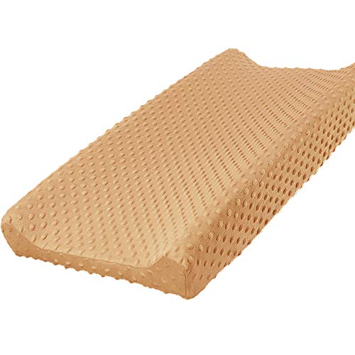 Image of Owlowla Changing Pad Cover, Soft Minky Dots Changing Table Sheets for Baby Boy and Girl(Caramel)