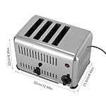 Stainless Steel Toaster 4 slice Commercial Toaster 4 Slot Bread Baking Machine 1.1in Wide Slot with 1-5 Minute Timing for Restaurant and Home Kitchen (1650W 110V) - Image 4